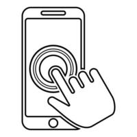 clicca su smartphone touch screen moderno vettore