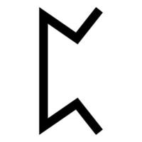 perth runa pertho pera gioco nascosto icona simbolo colore nero illustrazione vettoriale immagine in stile piatto
