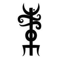 nome odin runa runa nascondere il nome di odin galdrastav icona colore nero illustrazione vettoriale immagine in stile piatto