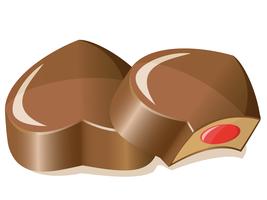 caramelle di cioccolato come un cuore vettore