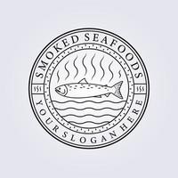 pesce, pesce ristorante linea arte logo simbolo icona illustrazione vettoriale design