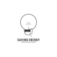 disegno dell'illustrazione di vettore del logo della lampada, simbolo dell'icona di risparmio energetico creativo