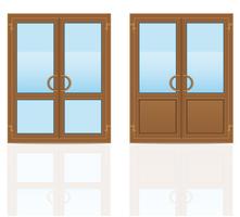 illustrazione vettoriale di plastica marrone trasparente porte