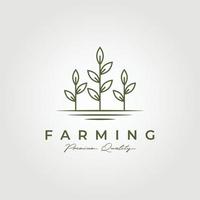 logo dell'agricoltura, grafico del disegno dell'illustrazione vettoriale del logo dell'agricoltura, icona della pianta del timbro, simbolo dell'azienda agricola del raccolto