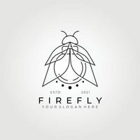 line art firefly logo illustrazione vettoriale design, miglior logo fonte di luce, logo creativo