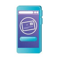 smartphone isolato con disegno vettoriale di carta di credito