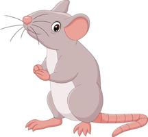 cartone animato felice mouse su sfondo bianco vettore