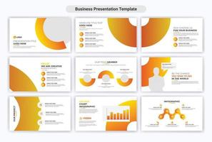 design del modello di diapositive di presentazione powerpoint di business creativo. utilizzare per lo sfondo della presentazione di note chiave moderne, il design dell'opuscolo, il dispositivo di scorrimento del sito Web, la pagina di destinazione, il rapporto annuale, il profilo aziendale. vettore