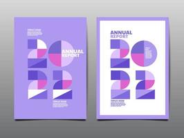 relazione annuale 2022 futuro, affari, progettazione del layout del modello, libro di copertina, sfondo design piatto. vettore