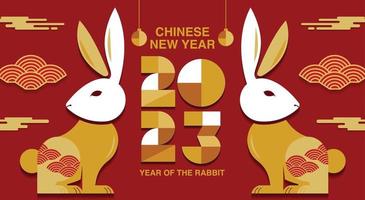 felice anno nuovo, capodanno cinese 2023, anno del coniglio, cinese tradizionale. vettore