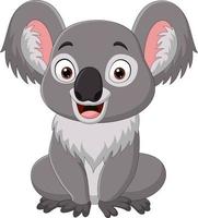 cartone animato divertente baby koala seduto vettore