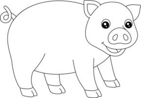 pagina da colorare di maiale isolata per i bambini vettore