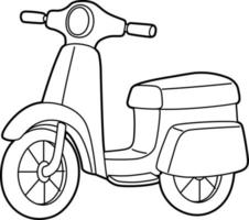 pagina di colorazione dello scooter isolata per i bambini vettore