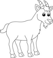 pagina da colorare di capra isolata per i bambini vettore