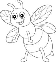 pagina di colorazione dell'ape isolata per i bambini vettore