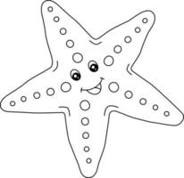 pagina di colorazione della stella di mare isolata per i bambini vettore