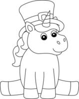 st. Patrick Day unicorno pagina da colorare per bambini vettore