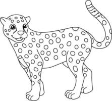 pagina di colorazione del ghepardo isolata per i bambini vettore