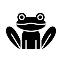 icona del glifo rana vettore animale