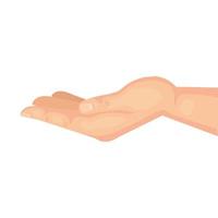 icona della mano, ricevendo la mano umana su sfondo bianco vettore