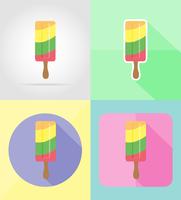icone piane del gelato illustrazione vettoriale