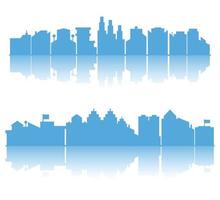 silhouette skyline della città imposta illustrazione vettoriale