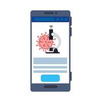 medicina online da smartphone con test di covid 19 vettore