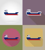 icone piane nave cargo illustrazione vettoriale
