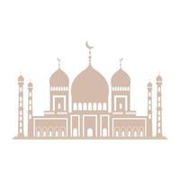 facciata moschea islam struttura su sfondo bianco vettore