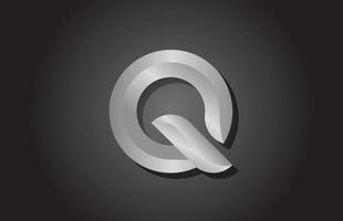 grigio q lettera alfabeto icona logo design. modello aziendale per le imprese vettore