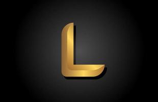 oro dorato l alfabeto lettera logo icona design. modello aziendale per affari di lusso vettore