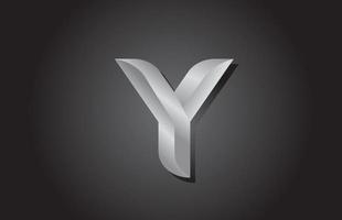 grigio lettera y alfabeto icona logo design. modello aziendale per le imprese vettore
