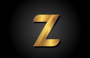 oro dorato z alfabeto lettera logo icona design. modello aziendale per affari di lusso vettore