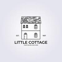 line art cottage villaggio logo illustrazione vettoriale design