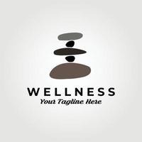 logo della pietra del benessere, grafico di progettazione dell'illustrazione di vettore della pietra dell'equilibrio