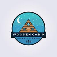 cottage cabina lodge logo illustrazione vettoriale design adesivo poster etichetta modello semplice colore design