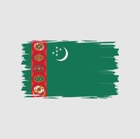 bandiera del turkmeno con stile pennello acquerello vettore