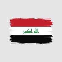 bandiera dell'iraq con stile pennello acquerello vettore