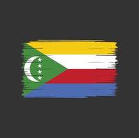 spazzola della bandiera delle Comore vettore
