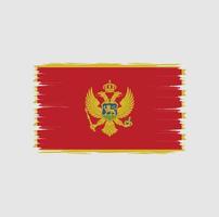 bandiera del montenegro con vettore stile pennello
