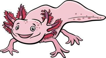 personaggio animale acquatico axolotl dei cartoni animati vettore