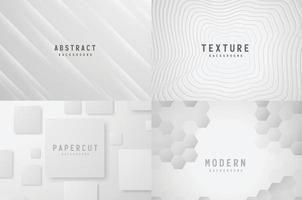 banner astratto geometrico bianco e grigio colore sfondo illustrazione vettoriale. vettore