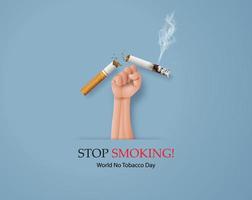 no smoking e giornata mondiale senza tabacco vettore