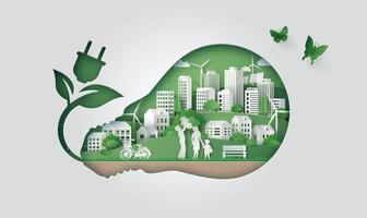 concetto di eco e energia verde vettore