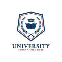modello di emblema del logo dell'università universitaria vettore