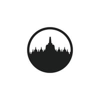 borobudur tempio silhouette logo minimalista icona modello ispirazione vettoriale