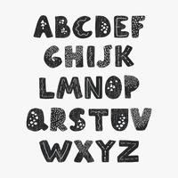 alfabeto bianco e nero positivo per bambini vettore