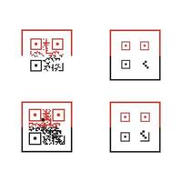 icona del codice QR - illustrazioni di elementi di identificazione, segno di vettore