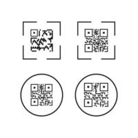 icona del codice QR - illustrazioni di elementi di identificazione, segno di vettore