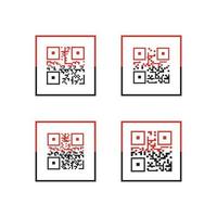 icona del codice QR - illustrazioni di elementi di identificazione, segno di vettore